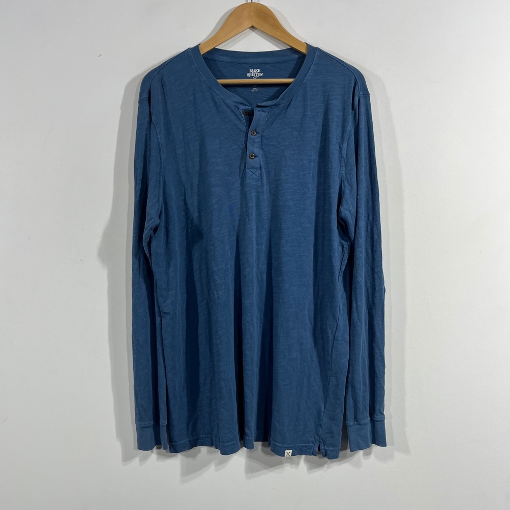 Blake Shelton x Lands End Henley Cotton Long Sleeve Henley Top Large Tall Preppy